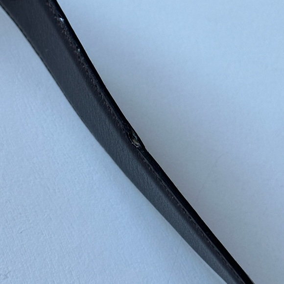 YVES SAINT LAURENT YSL LOGO BUCKLE BLACK GENUINE LEATHER BELT SZ LARGE 95 / 38 - Picture 13 of 16